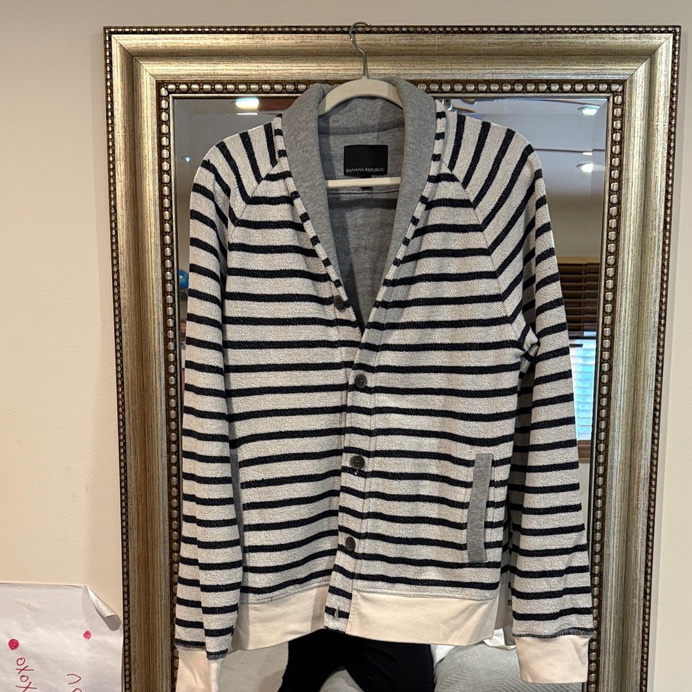 Men’s Striped Cardigan Sweater